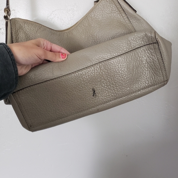 Kate Spade Grey Leather Bag Purse Tassel Zipper Pull Designer Fashion Tote - Picture 9 of 12